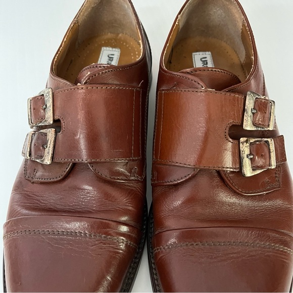 Vintage italian leather monk strap Brown Shoes slip on loafer - Picture 6 of 8